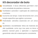 1 Seringa Decoradora de Bolo Com 4 Bicos e 1 Espátula de Plástico