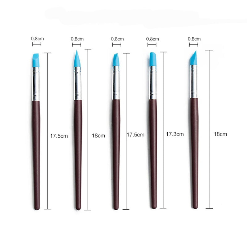 Kit Com 5 Estecas de Silicone Para Modelagem e Artesanato