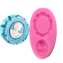 Molde de Silicone Com Moldura Camafeu Biscuit e Confeitaria