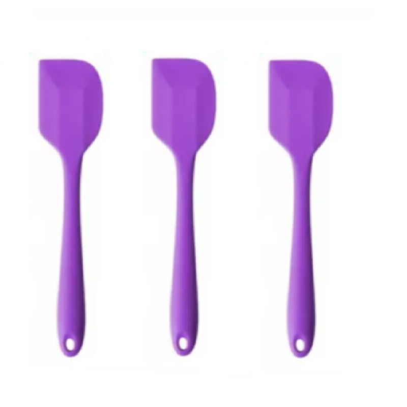 3 Espátulas 21 Cm Pão Duro Silicone Maciço Reforçada