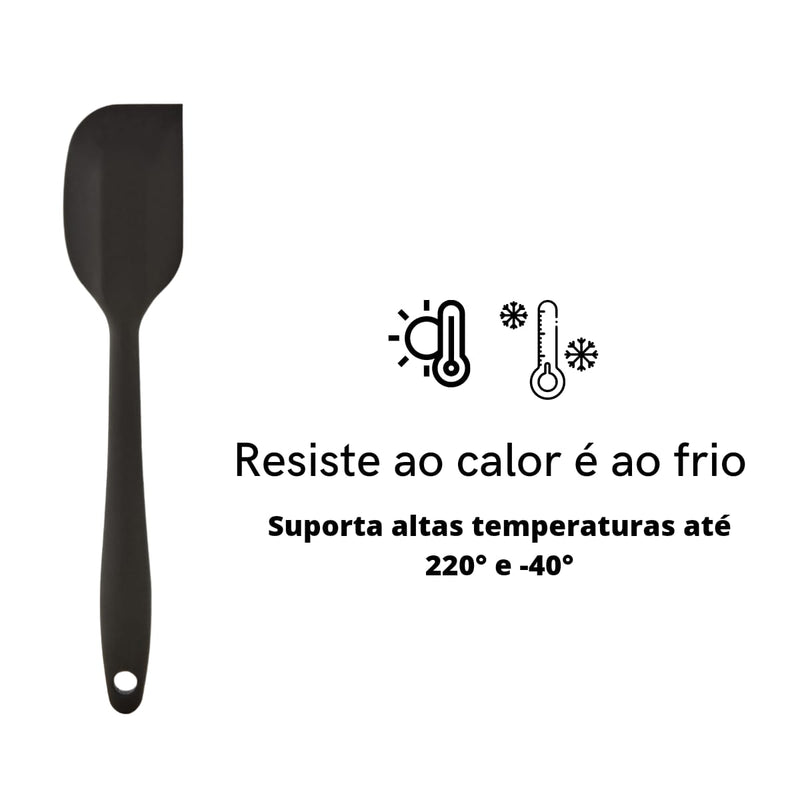 6 Espátulas 27 Cm Pão Duro Reforçada Silicone Maciço Multiuso
