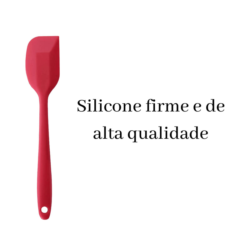 6 Espátulas 27 Cm Pão Duro Reforçada Silicone Maciço Multiuso
