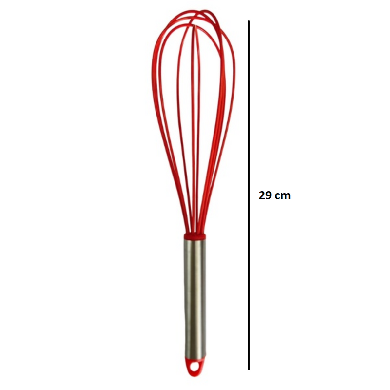 Kit Utensílios Espátula Silicone + Fouet Batedor de Claras