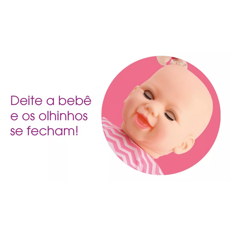 Boneca Abre e Fecha os Olhos Aninha Dorme Bebê