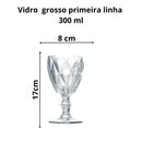 Jogo de Taças Vidro Primeira Linha Vinho Agua Linha Diamond