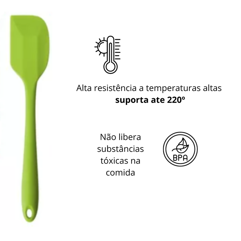 Espátula 21 Cm Pão Duro Silicone Maciço Reforçada