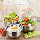 Kit 3 Tigelas Fundas Bowl Aço Inox Bacia Saladeira Massas Cozinha 3 Tamanhos