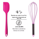 Kit Utensílios Espátula Silicone + Fouet Batedor de Claras