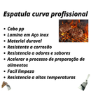 Espátula Curva Aço Inox Lanche Chapeiro Pizza Cozinha Cabo Branco