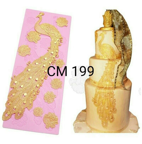 Molde de Renda de Açúcar ou Biscuit Líquido Pavão CM 199