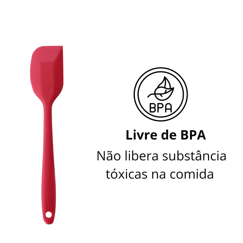 6 Espátulas 27 Cm Pão Duro Reforçada Silicone Maciço Multiuso