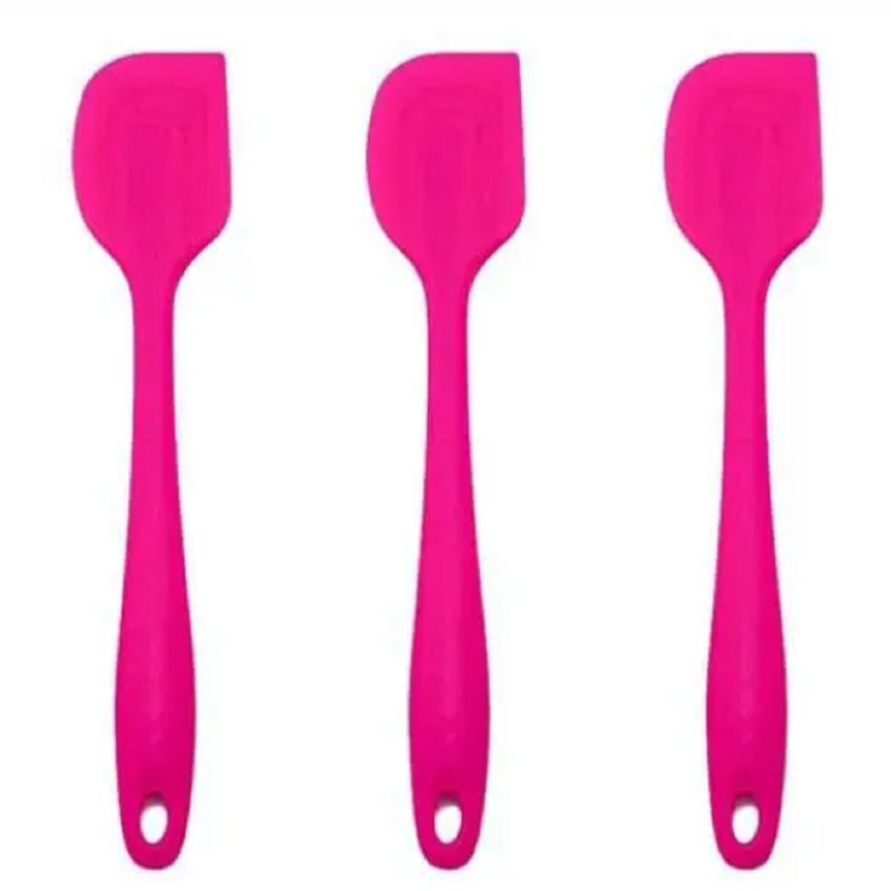 3 Espátulas De Cozinha Silicone Maciço Multiuso Pão Duro