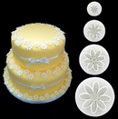 Cortador Ejetor Margarida 4 Peças para Pasta Americana ou Biscuit