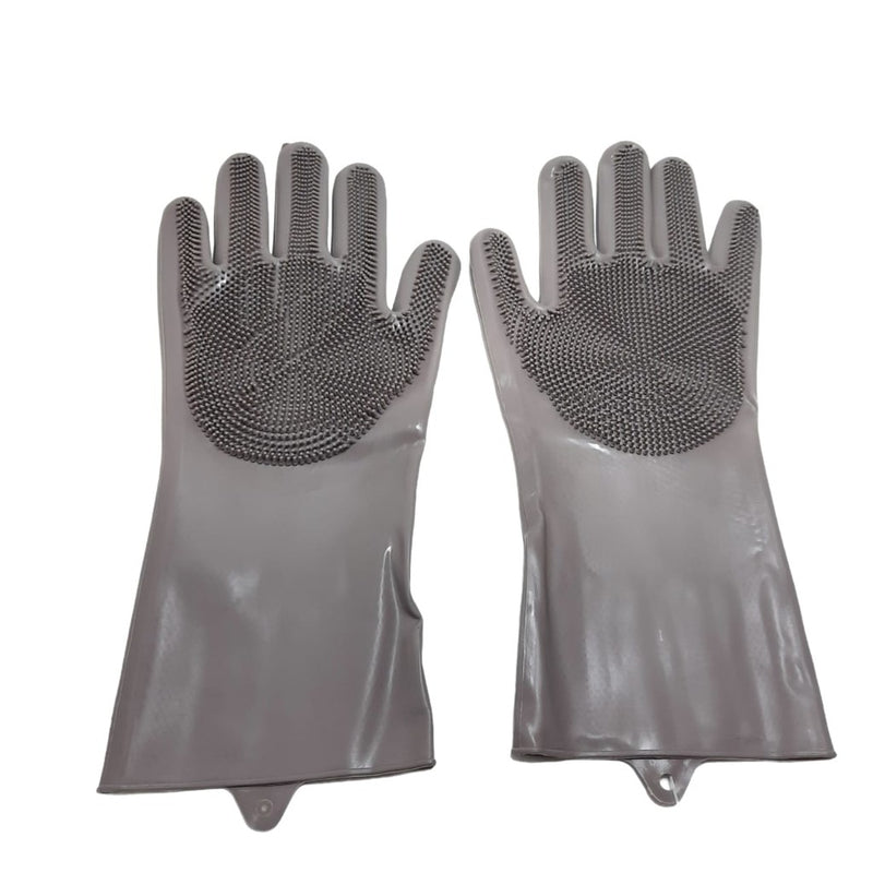 Par de Luvas de Silicone Esponja Multiuso