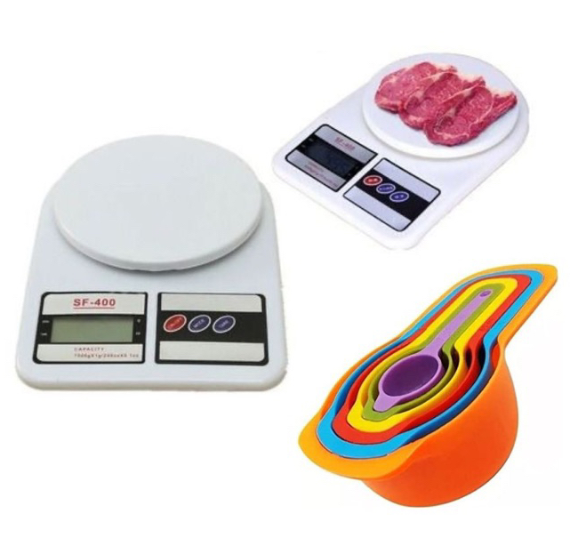 Kit Nutrição com Balança XH Import + 6 Xícaras Medidoras