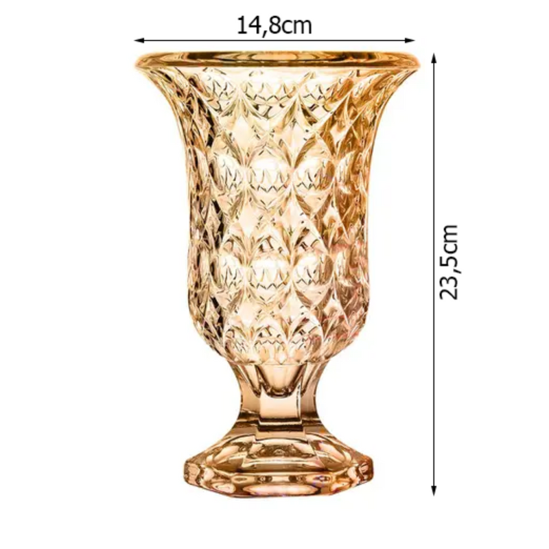 Vaso Para Decoração Cristal Vidro Grosso Primeira Linha Taça