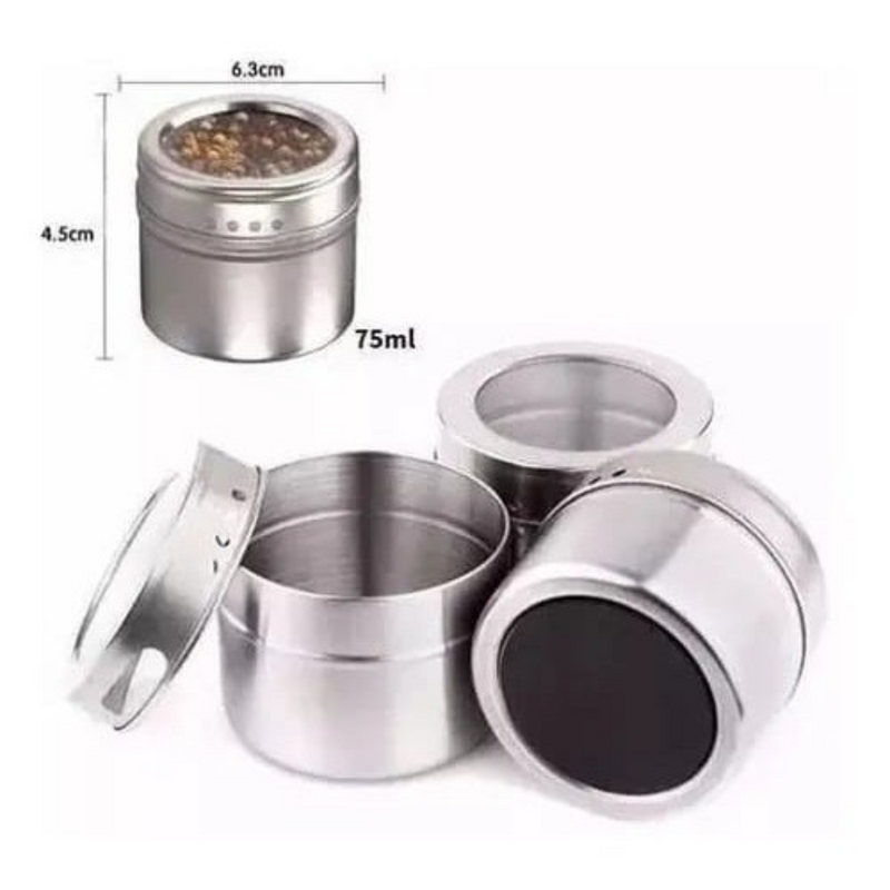 Porta Condimentos Magnético Inox 3 Peças