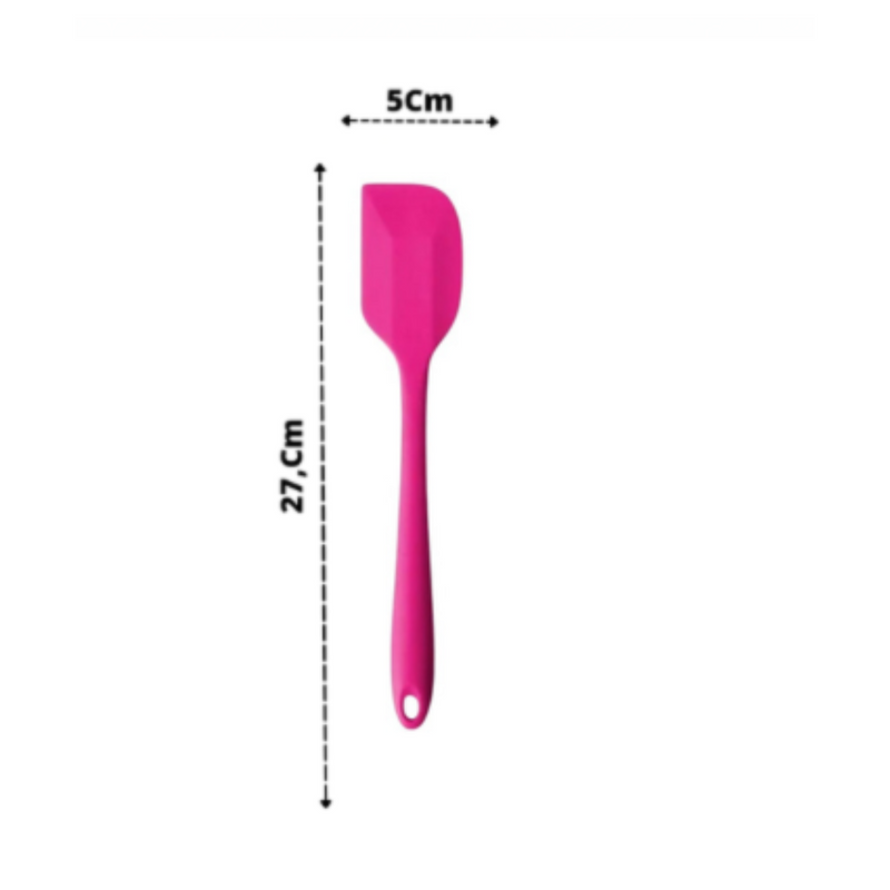 5 Espátulas 27 Cm Pão Duro Silicone Maciço Reforçada