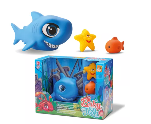 Brinquedo Boneco Tubarão Baby Fish Várias Cores Bee Toys