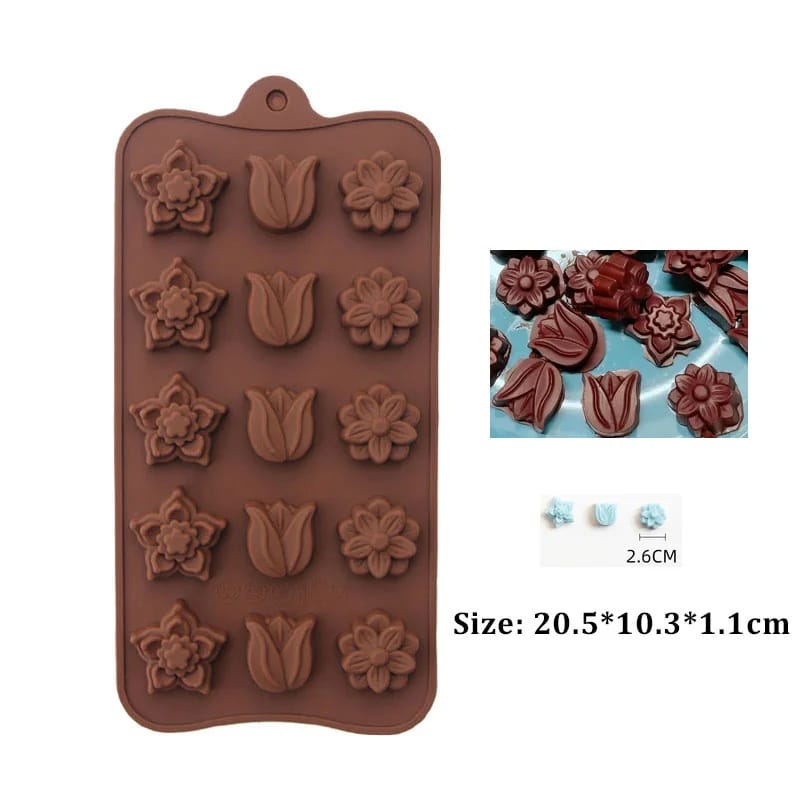 Molde de Silicone Para Chocolate e Bombom Tulipa