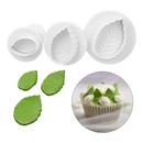 Kit 3 Pçs Ejetores Cortadores Folhas Biscuit Pasta Artesanato