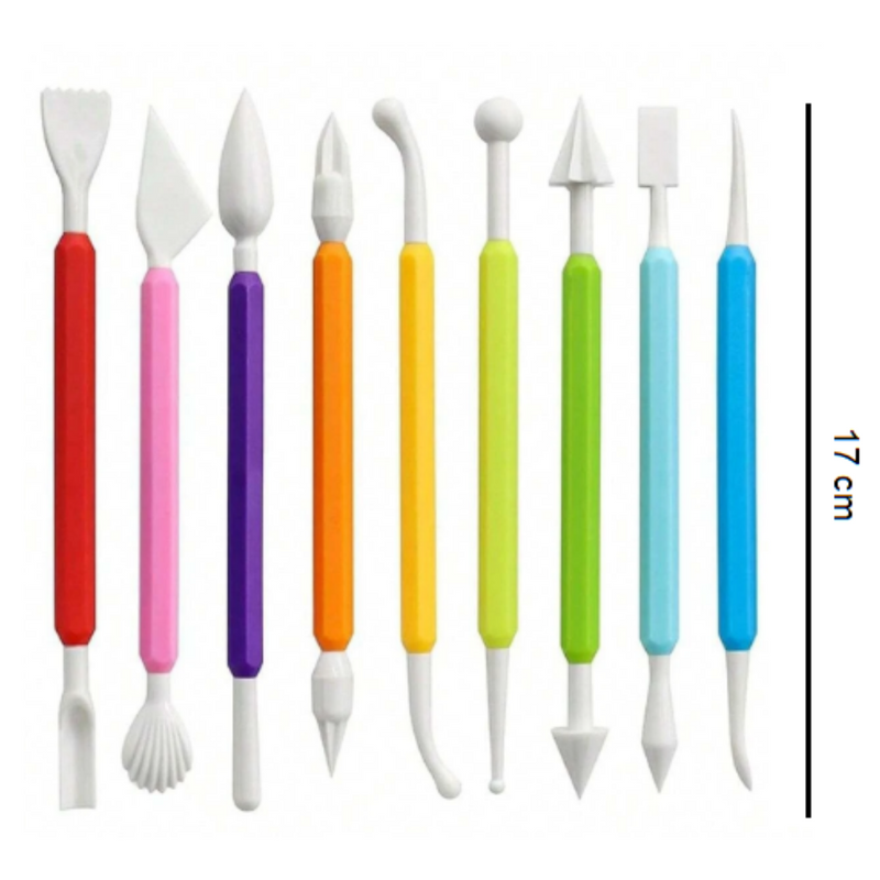 Kit de Estecas Plásticas Para Confeiteiro 9 Peças