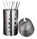 2 Porta Talher Escorredor Aço Inox Vazado Cozinha