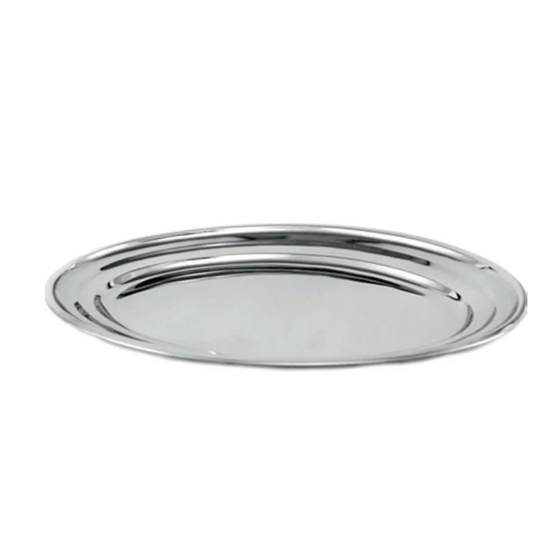 Bandeja Oval Aço Inoxidável Petiscos Porçoes Saladas 34x21 Cm