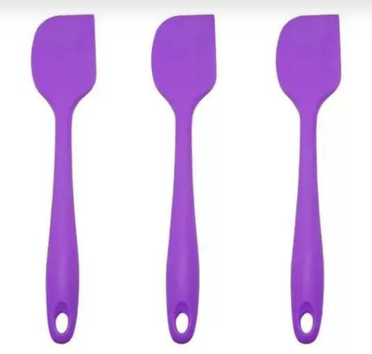 3 Espátulas De Cozinha Silicone Maciço Multiuso Pão Duro