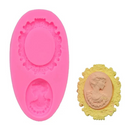 Molde de Silicone Com Moldura Camafeu Biscuit e Confeitaria