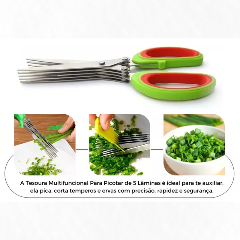 Tesoura Aço Inoxidável 5 Lâminas CM 414