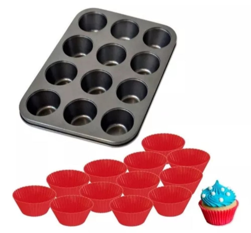 Forma Anti Aderente 12 Cavidades + 12 Formas De Silicone