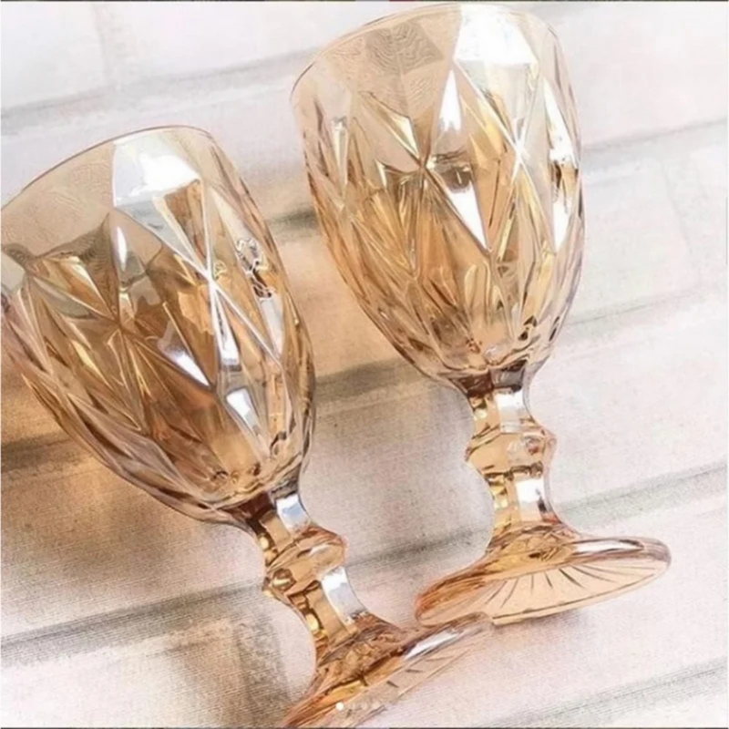 Jogo de Taças Vidro Primeira Linha Vinho Agua Linha Diamond