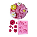 2 Moldes De Silicone Flores Rosa E Margarida