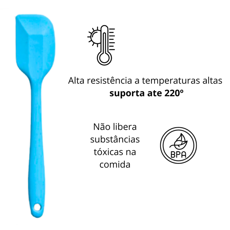 Espátula 21 Cm Pão Duro Silicone Maciço Reforçada