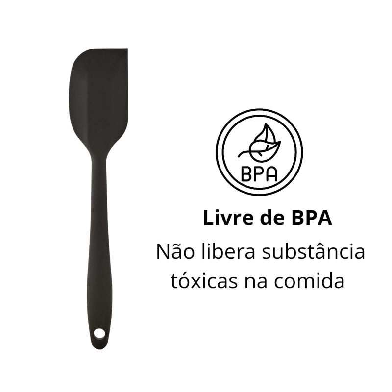 3 Espátulas De Cozinha Silicone Maciço Multiuso Pão Duro