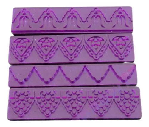 Kit De 4 Réguas Para Decorar Bolo Pasta Americana CM 318