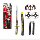 Kit Brinquedo Samurai Espada Com 5 Acessórios Ninja Infantil